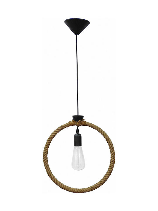 Heronia Pendant Lamp with Rope E27 Black
