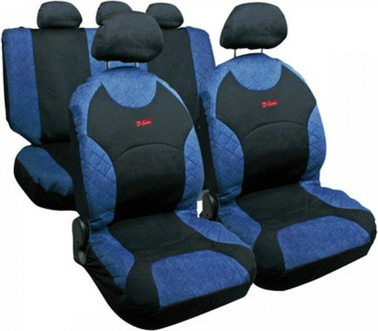 Lampa Σετ Καλύμματα Αυτοκινήτου 9τμχ Βελουτέ Drive Jeans Μπλε