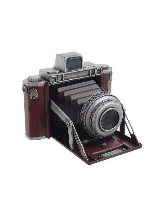 Inart Διακοσμητική Φωτογραφική Μηχανή Μεταλλική Black-Bordo 18.5x16.5x14cm