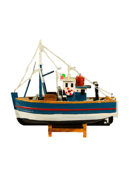 Vintage Christmas Boat Fishboat Wooden 20x15cm