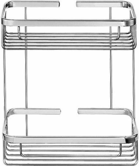 Sanco Α3-004 004-A03 Montat pe perete Raft Baie Inox cu 2 Rafturi 26.5x12x29cm Argintie