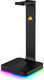 Corsair ST100 RGB Desktop Headphone Stand with LED Lighting, Sound Card and USB Port Black