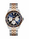 Guess Мъжки Часовник 44mm Хронограф На Батерия с Розово Злато Метална Гривна