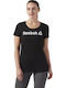 Reebok Linear Read Scoop Γυναικείο Αθλητικό T-shirt Μαύρο