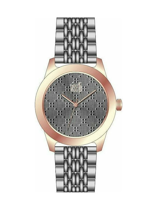 Visetti La Rose Watch with Silver Metal Bracelet