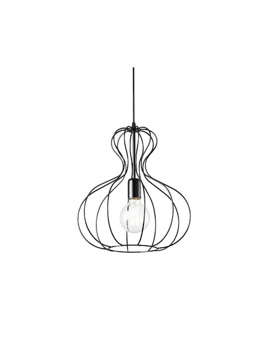 Ideal Lux Ampolla-1 SP1 Hängelampe Einfaches Licht Raster Schwarz 148502