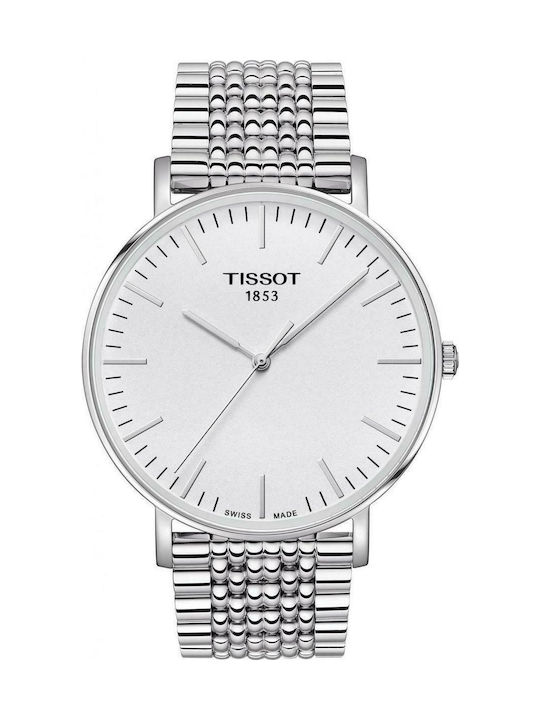 Tissot T-Classic Everytime Ceas Baterie cu Argintiu Brățară metalică