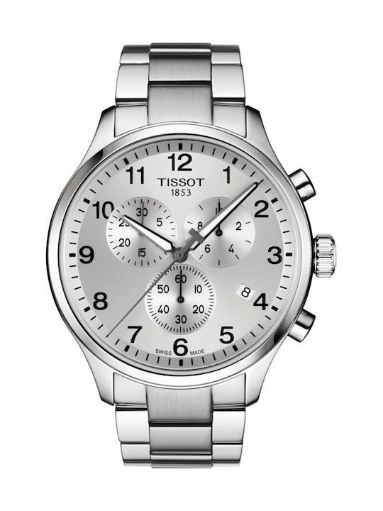 Tissot Chrono XL Classic Ρολόι Χρονογράφος Μπαταρίας με Ασημί Μεταλλικό Μπρασελέ