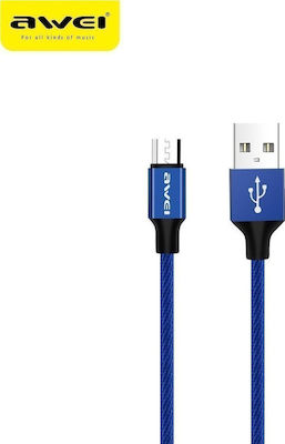 Awei Braided USB 2.0 to micro USB Cable Μπλε 1m (CL-50)