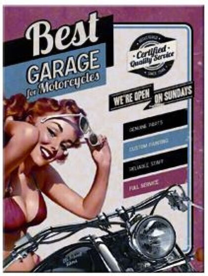 Nostalgic Art Best Garage Red Set of Magnets Metal 6x8cm 1pcs