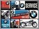 Nostalgic Art BMW Motorcycles Rectangular Set of Magnets Metal 7x10cm 9pcs