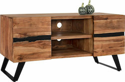 Metal / Solid Wood TV Furniture Natural L130xW43.5xH66.5cm