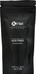 Kmax Milano Refill Culorii pentru Acoperirea Subțierii Părului cu keratină Concealing Hair Fibers Black Edition 64gr