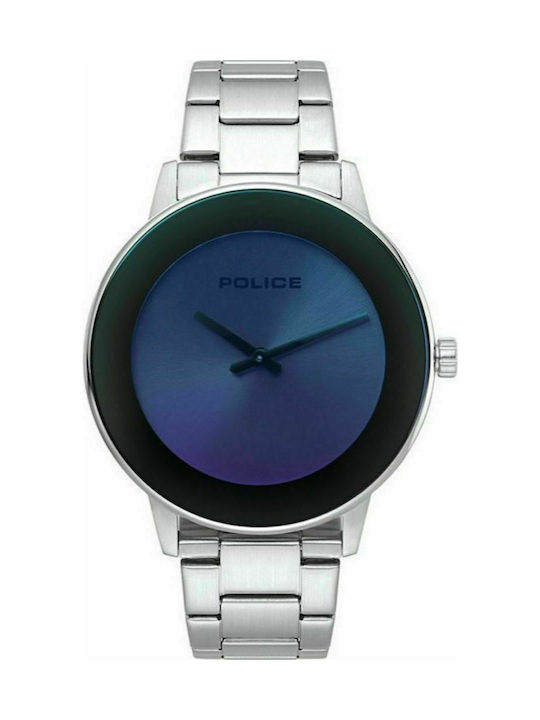 Police Sunrise Watch Battery with Silver Metal Bracelet