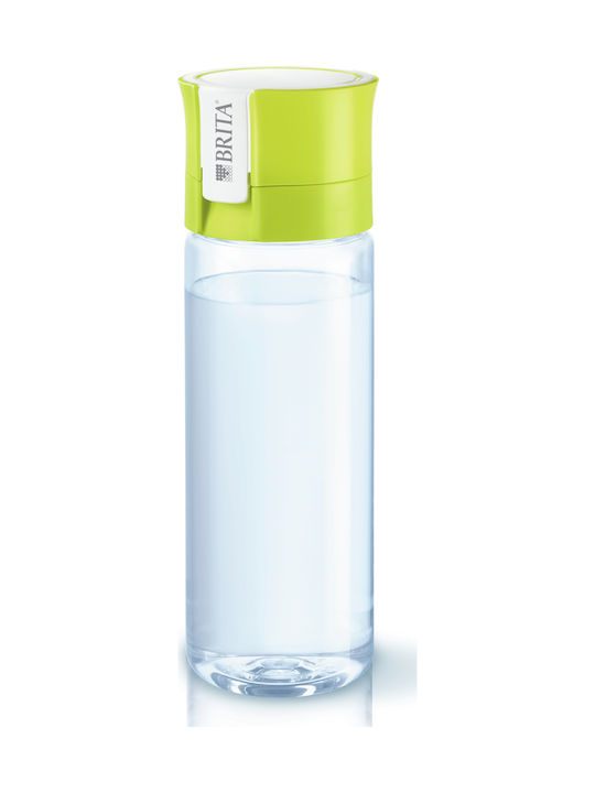 Brita Fill & Go Vital Plastic Water Bottle with Filter 600ml Transparent Lime