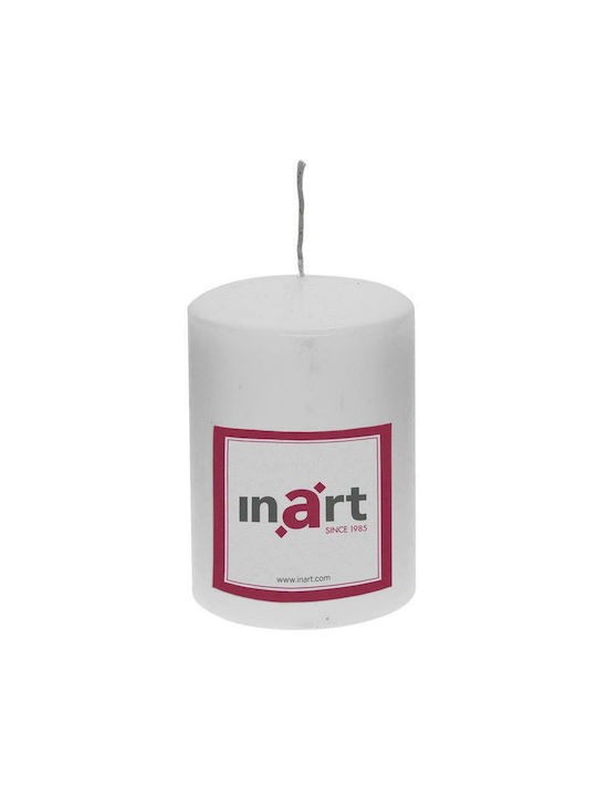 Inart Decorative Candle White 7x10cm 1pcs