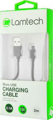 Lamtech Regulat USB 2.0 spre micro USB Cablu Gri 2m (LAM440962) 1buc