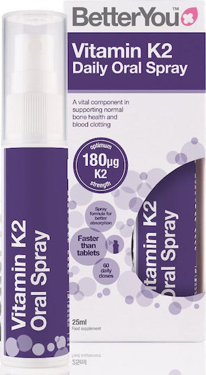 BetterYou Vitamin K2 Daily Oral Spray Βιταμίνη για την Υγεία των Οστών 180mg 25ml