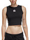 Adidas Women's Athletic Cotton Blouse Sleeveless Black