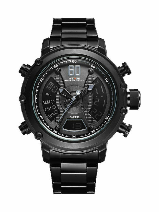 Weide Herrenuhr 49mm Batterie mit Schwarz Metal...