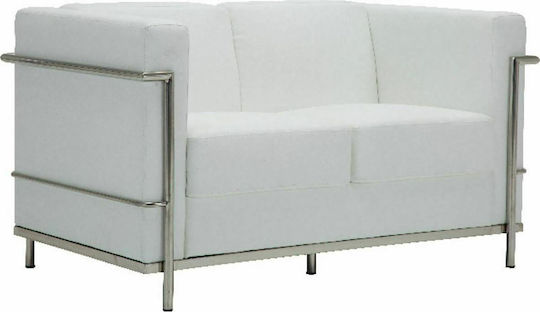 Genova Canapea Cu Două Locuri Din Piele Ecologică Albă 130x73x71 cm E947,21