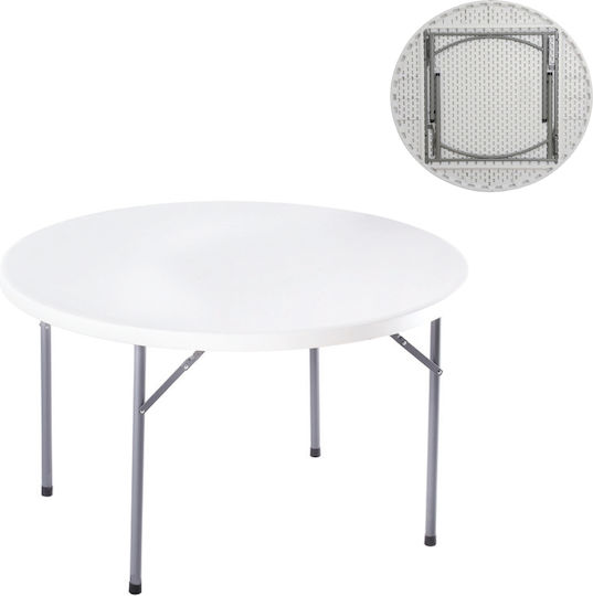 Plastic Masa Catering pentru spații exterioare Pliabil cu schelet metalic Blow - R Alb 121x121x72buc