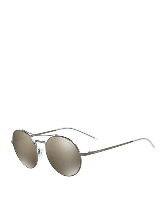 Emporio Armani Men's Sunglasses with Grey Metallic Frame and Brown Mirror Lens EA2061 30035A