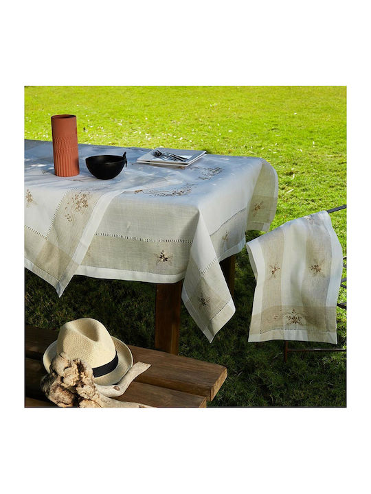 Whitegg Tablecloth with Embroidery 813 Ecru 140x180cm