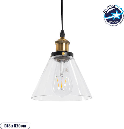 GloboStar WICKHAM Pendant Light Gray Bell with Socket E27 26x26x20cm