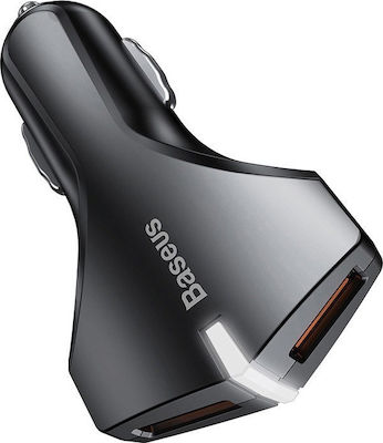 Baseus Small Rocket QC3.0 Dual-USB Car Charger Black