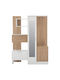 Iliana Έπιπλο Εισόδου με Καθρέπτη / Κρεμάστρα / Παπουτσοθήκη & Ντουλάπα Λευκό / Sonoma 125.5x37.5x166.5εκ.