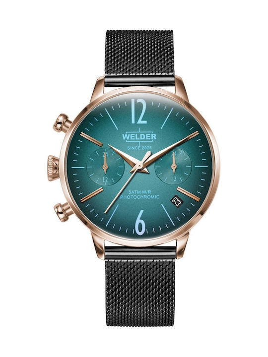 Welder Γυναικείο Ρολόι 36mm Μπαταρίας με Μαύρο Μεταλλικό Μπρασελέ