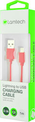 Lamtech Regular USB to Lightning Cable Κόκκινο 1m (LAM445134)