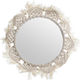 Inart Wall Mirror with White Fabric Frame Diameter 30cm 1pcs