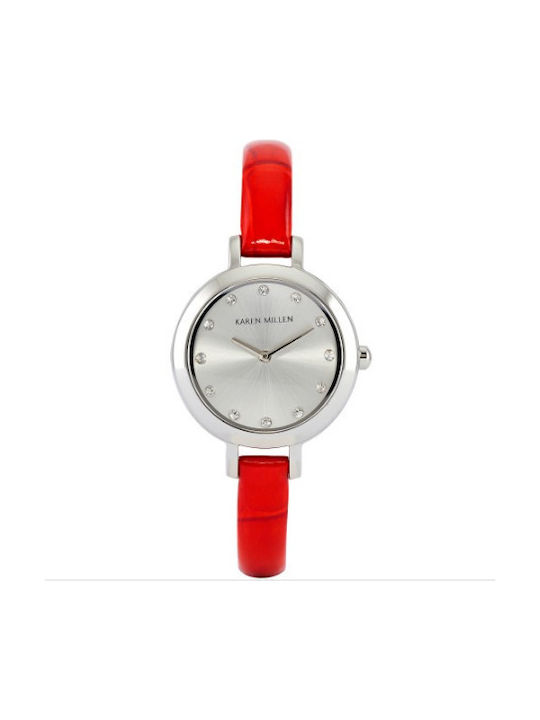 Karen Millen Uhr mit Rot Lederarmband KMA101R