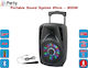 Party Караоке Система с Микрофон с Кабел и Светлинни Ефекти 8LED PARTY8LED Черен