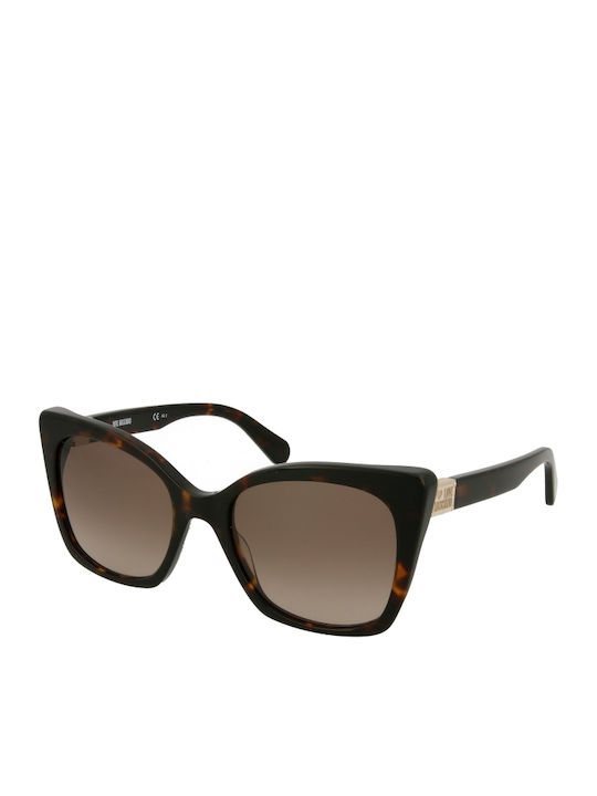 Moschino Women's Sunglasses with Brown Tartaruga Plastic Frame and Brown Gradient Lens MOL000/S 086/HA