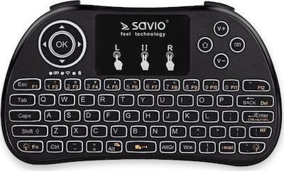 Savio KW-02 Ασύρματο Πληκτρολόγιο με Touchpad Αγγλικό US