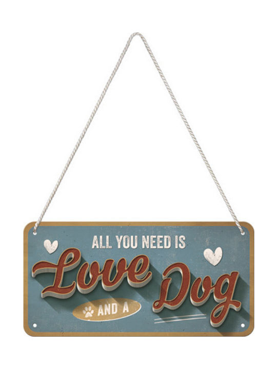 Nostalgic Art Metallic Wall Sign Love Dog 20x1x10cm