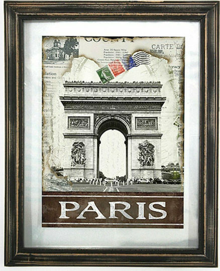 Zaros Декоративен Стенен от Дървο Paris 39x5x48см 1pcs