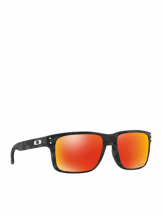 Oakley Holbrook Men's Sunglasses with Black Plastic Frame and Red Mirror Lens OO9102-E9