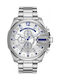 Diesel Mega Chief Men's Watch 51mm Chronograph Battery with Silver Metal Bracelet