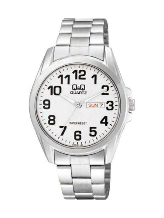 Q&Q Watch Battery with Silver Metal Bracelet A190J204Y