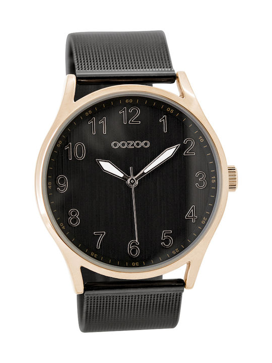 Oozoo Timepieces Watch with Black Metal Bracelet