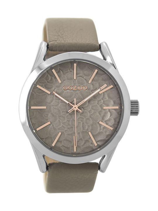 Oozoo Timepieces Watch with Gray Leather Strap