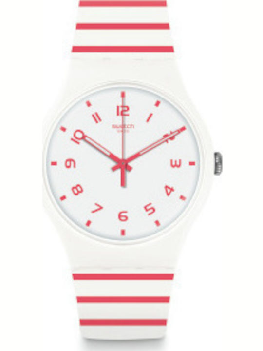 Swatch Redure Women's Watch with Red Rubber Strap