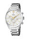Festina Ceas Bărbați 44mm Cronograf cu Baterie și Brățară Din Metal Argintie