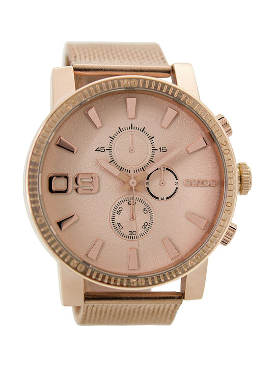 Oozoo Timepieces Watch Battery with Pink Gold Metal Bracelet