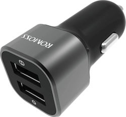 Romoss Car Charger Black Rocket Power Total Intensity 2.4A Fast Charging