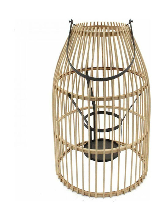 Zaros Lantern Bamboo Floor Beige 31.5x31.5x51.5εκ. 1pcs